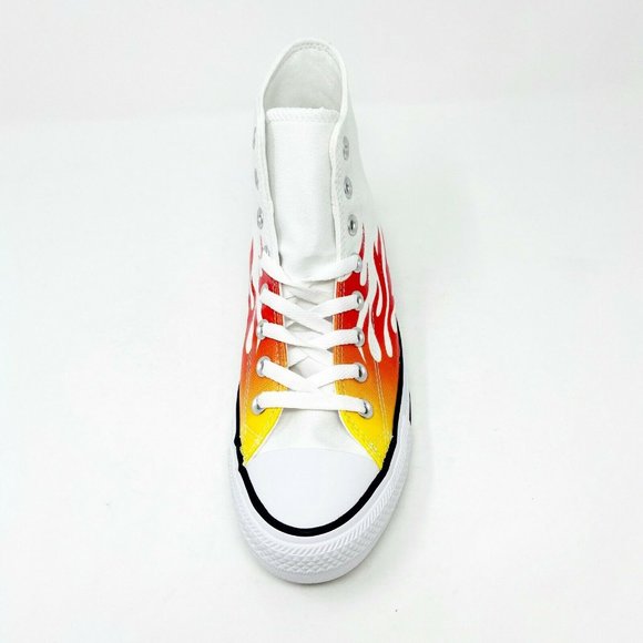 Converse Chuck Taylor All Star Hi Flames White Red Womens Sneakers 166257F - Picture 5 of 6